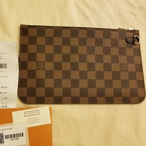 New Authentic Louis Vuitton pouch damier ebene red